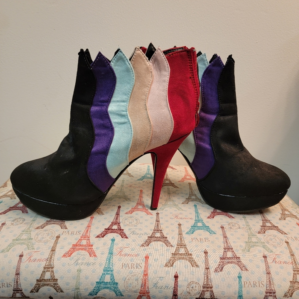 Multi colored color booties